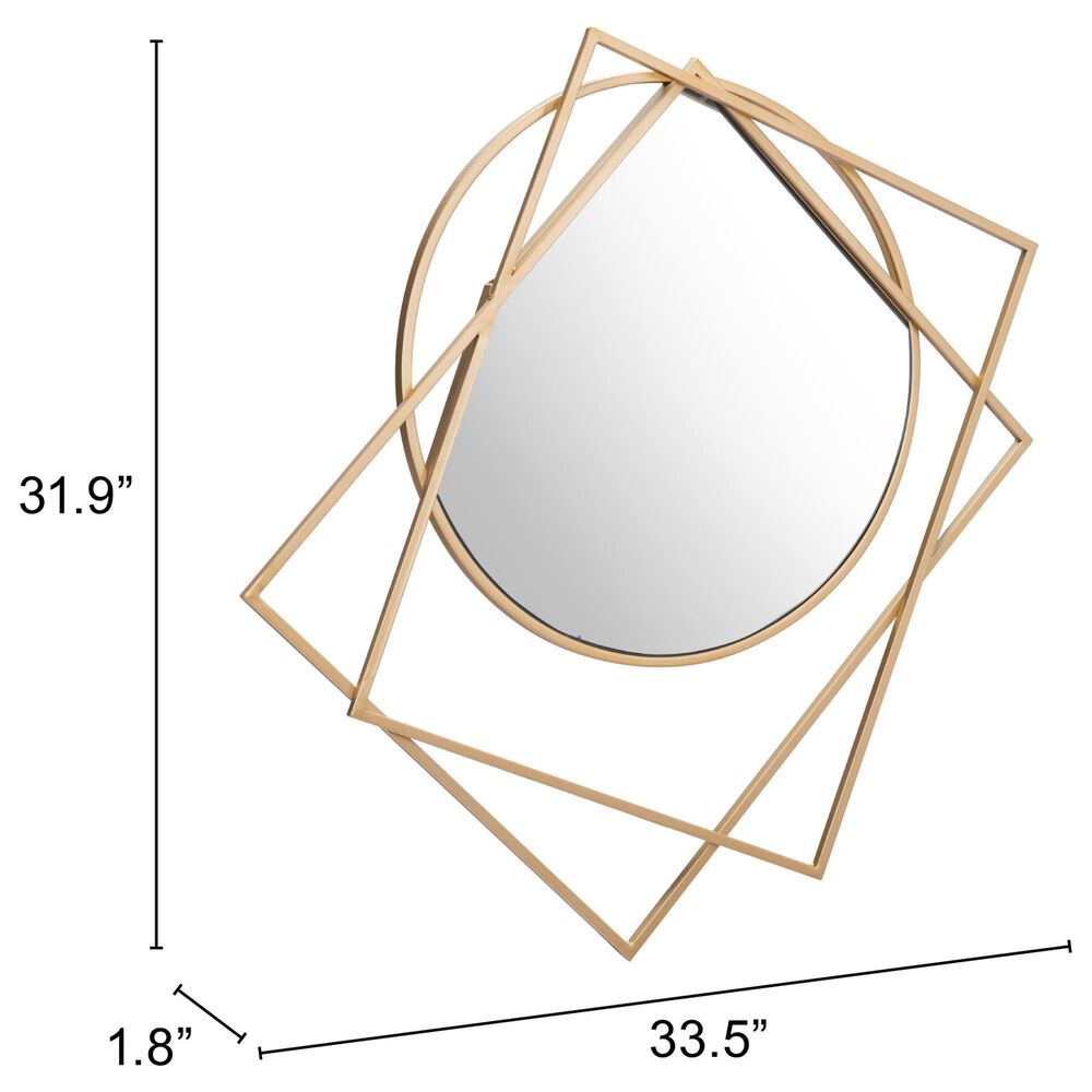 Zuo Modern Vertex Mirror in Gold, , large