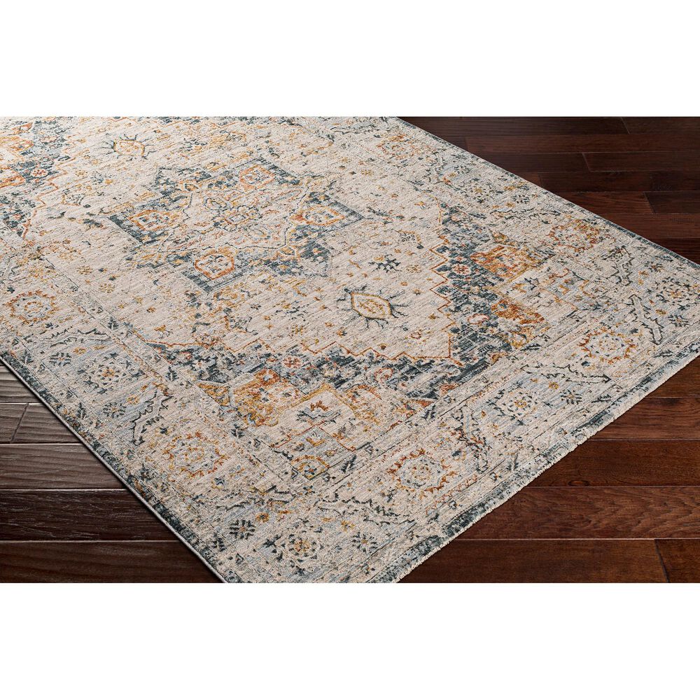 Surya Laila 5&#39; x 7&#39;6&quot; Teal, Burnt Orange, Gray, Sage and Cream Area Rug, , large