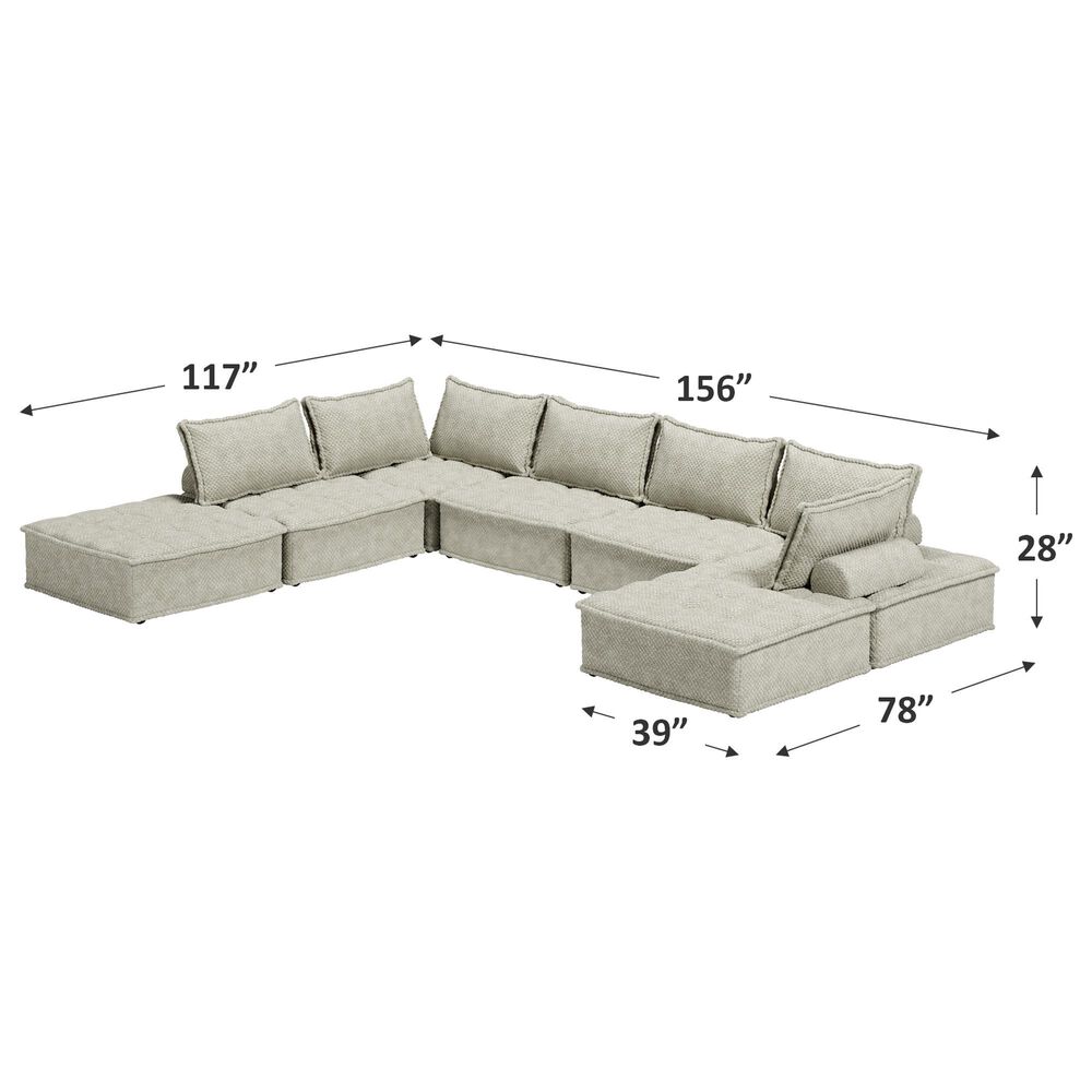 Ashley Bales 7-Piece Modular U-Shaped Sectional in Taupe, , large