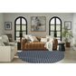 Nourison Twist Reversible 8" Round Navy Indoor/Outdoor Area Rug, , large