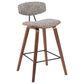 Armen Living Fox Counter Height Stool with Speckled Brown Upholstery in Walnut, , large
