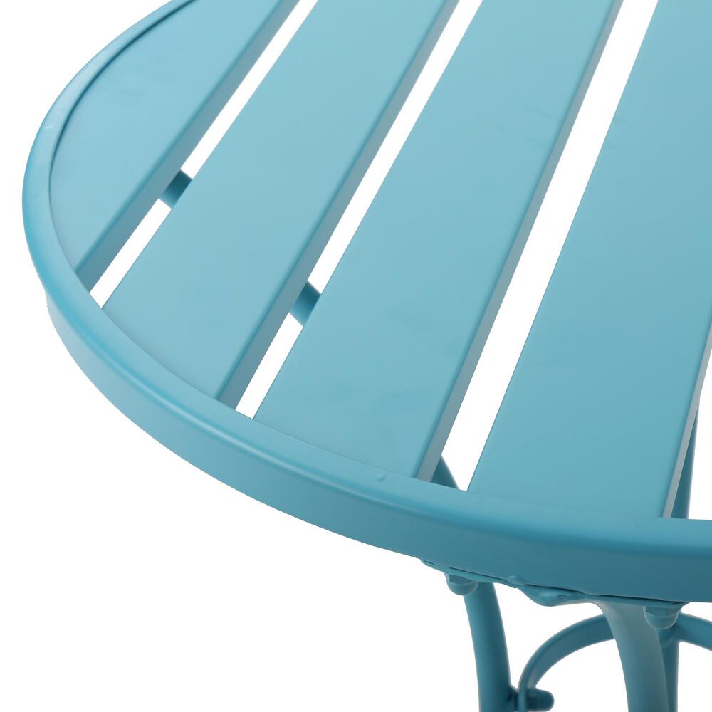 Hearth and Haven Colmar 3-Piece Outdoor Bistro Set in Blue, , large
