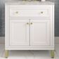 James Martin Vanities Chicago 30" Single Bathroom Vanity in Glossy White with 3 cm Victorian Silver Quartz Top and Rectangular Sink, , large