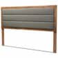 Baxton Studio Dexter Full Panel Headboard with Dark Grey Fabric in Walnut Brown, , large