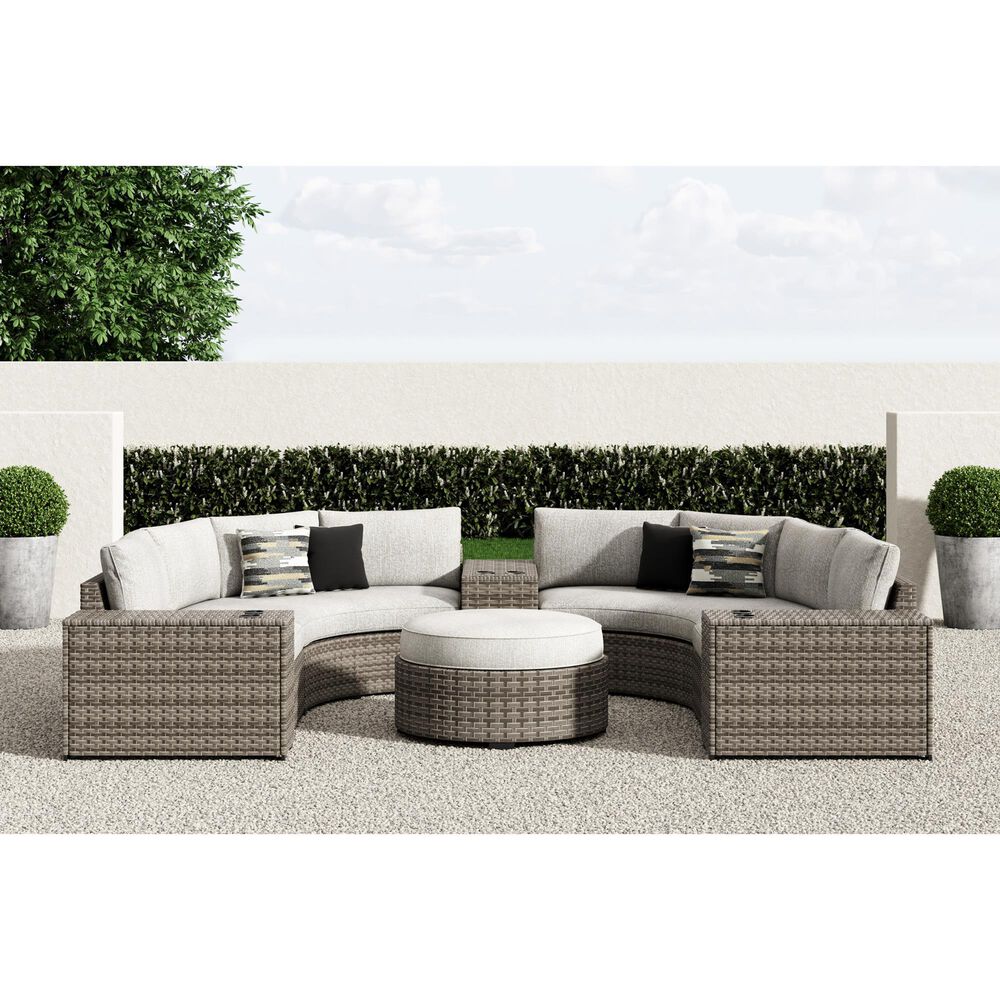 Ashley Calworth Patio Ottoman in Light Brown, , large