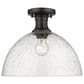 Golden Lighting Hines 14" Semi-Flush with Seeded Glass in Matte Black, , large