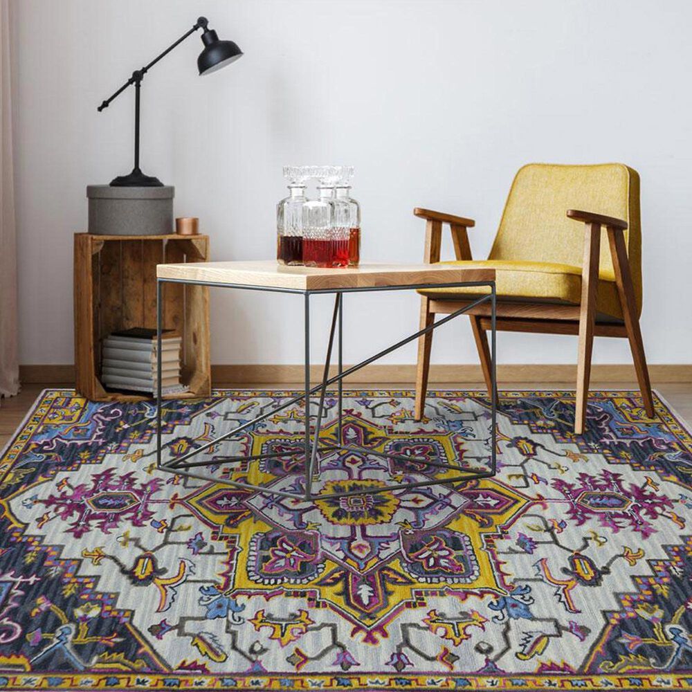Amer Rugs Boho 8&#39; x 11&#39; Yellow and Pink Area Rug, , large