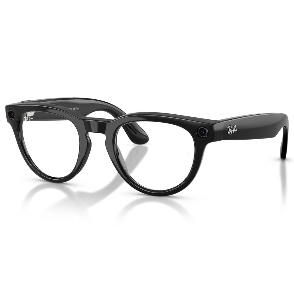 Rayban Glasses Headliner Gen 2 High Bridge Fit Sunglasses with Clear and Sapphire Transitions Lenses in Shiny Black, , large