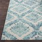 37B Harput Navy, Ivory, Medium Gray and Teal 3"11" x 5"7" Area Rug, , large