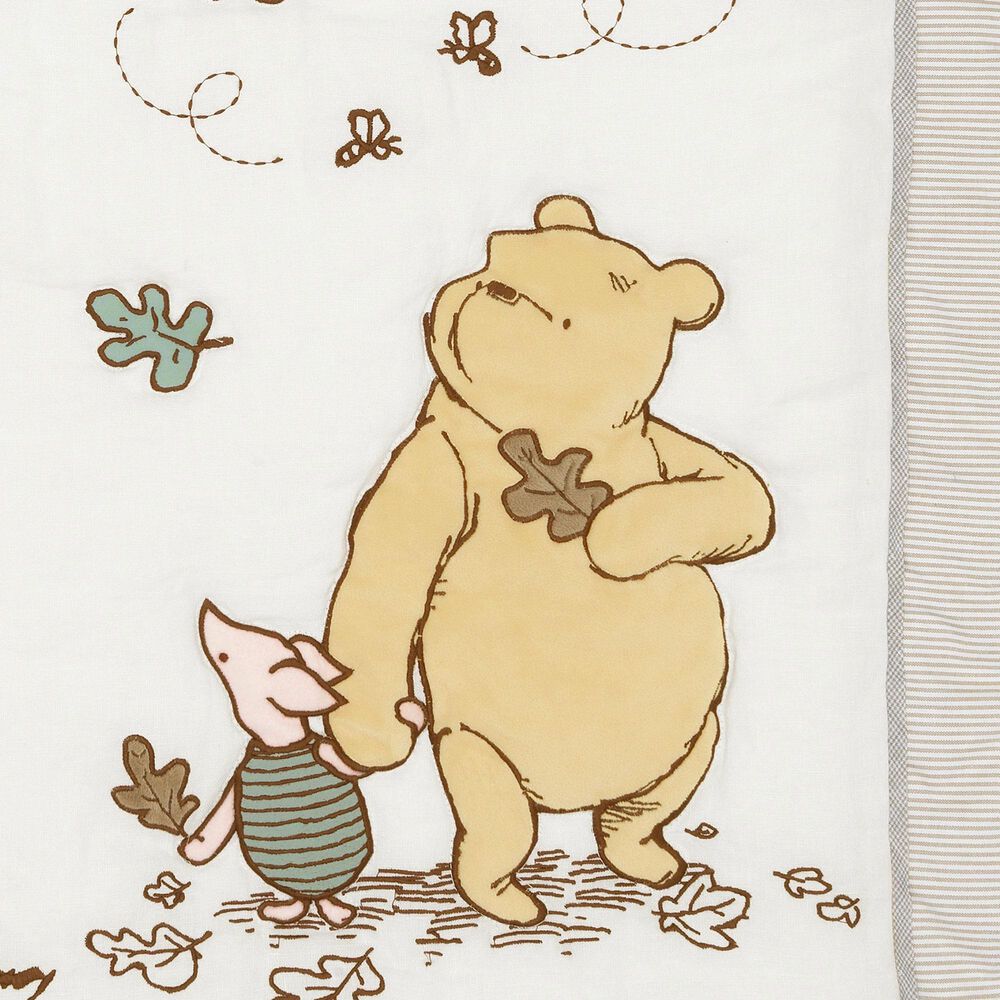 Lambs and Ivy Storytime Pooh 3-Piece Crib Bedding Set in Gold, Blue, Brown and White, , large