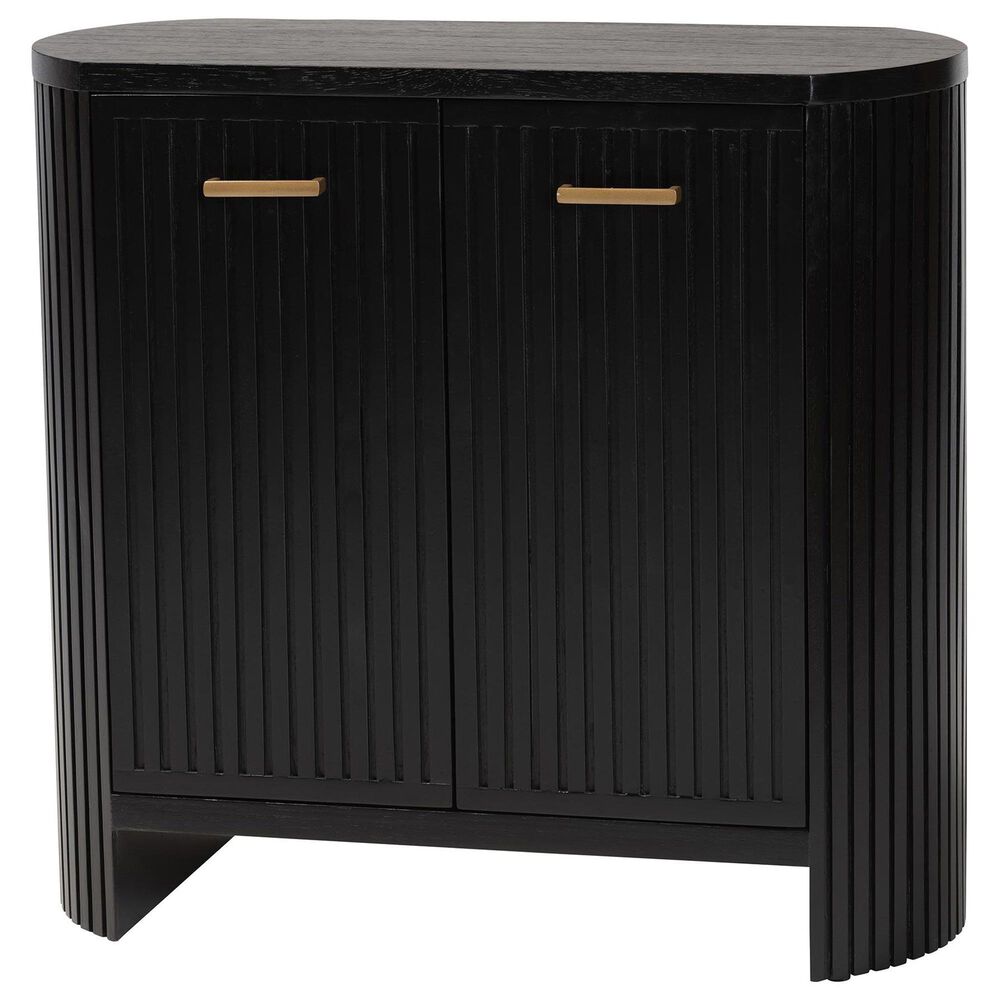 Baxton Studio Keshet 2-Door Accent Cabinet in Black, , large