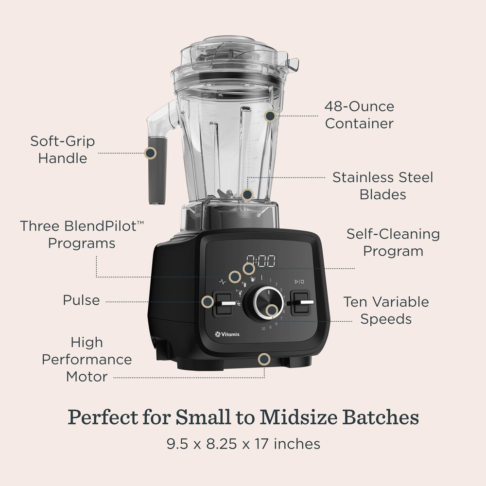 Vitamix VX3 Full-Size Countertop Blender with BlendPilot Programs in Black, , large
