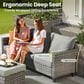 HOMLUX 5-Piece Outdoor Wicker Patio Furniture Set, High Back Rattan Sofa with Chairs, Ottomans & Cushions in Dark Gray, , large