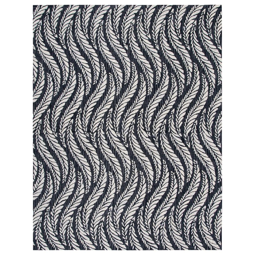 Safavieh Micro-Loop MLP170H 8" x 10" Charcoal and Ivory Area Rug, , large