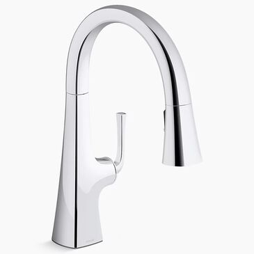 Kohler Graze Pull-Down Kitchen Sink Faucet in Polished Chrome, , large