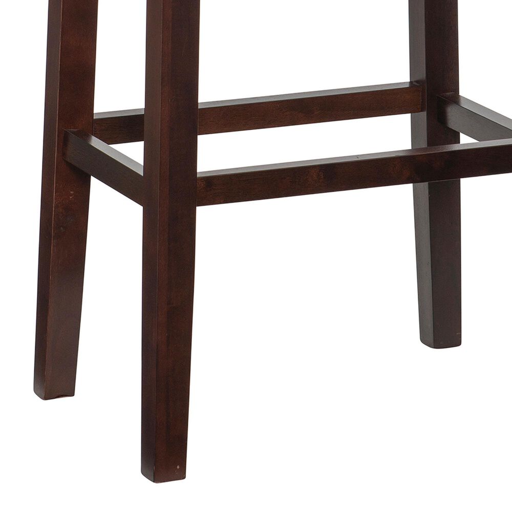Linon Home Decor Claridge Bar Stool with Brown Cushion in Dark Brown (Set of 2), , large