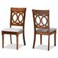 Baxton Studio Lucie Side Chair with Grey Cushion in Walnut Brown (Set of 2), , large