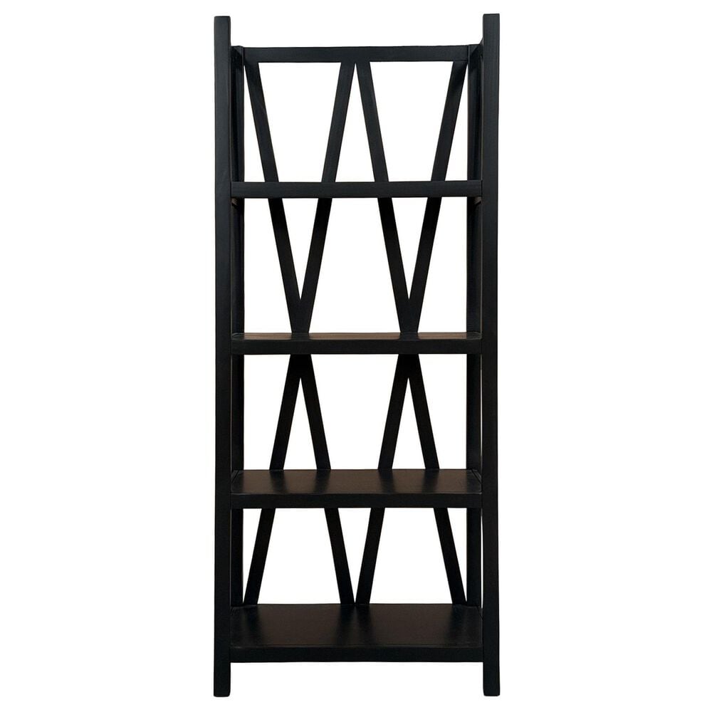 Woodland & Co Airline 76" Bookcase in Pure Black, , large