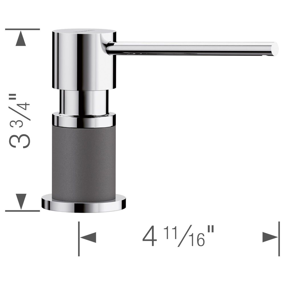 Blanco Lato Soap Dispenser in Chrome and Cinder, , large