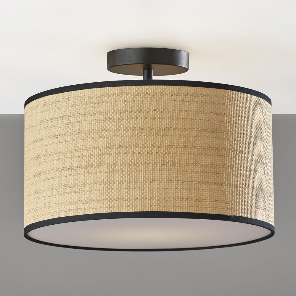 Adesso Harvest 1-Light Flush Mount in Black, , large