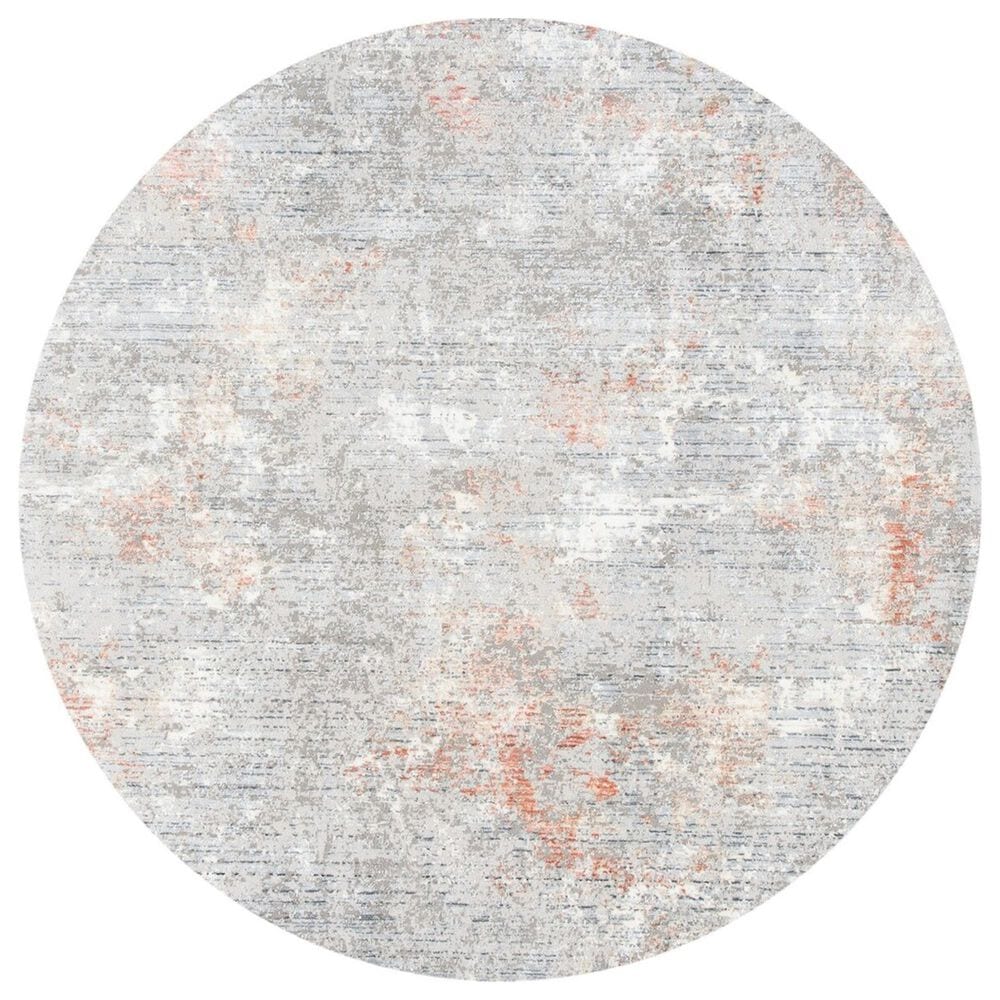 Safavieh Dream DRM429G 6"7" Round Grey and Multicolor Area Rug, , large