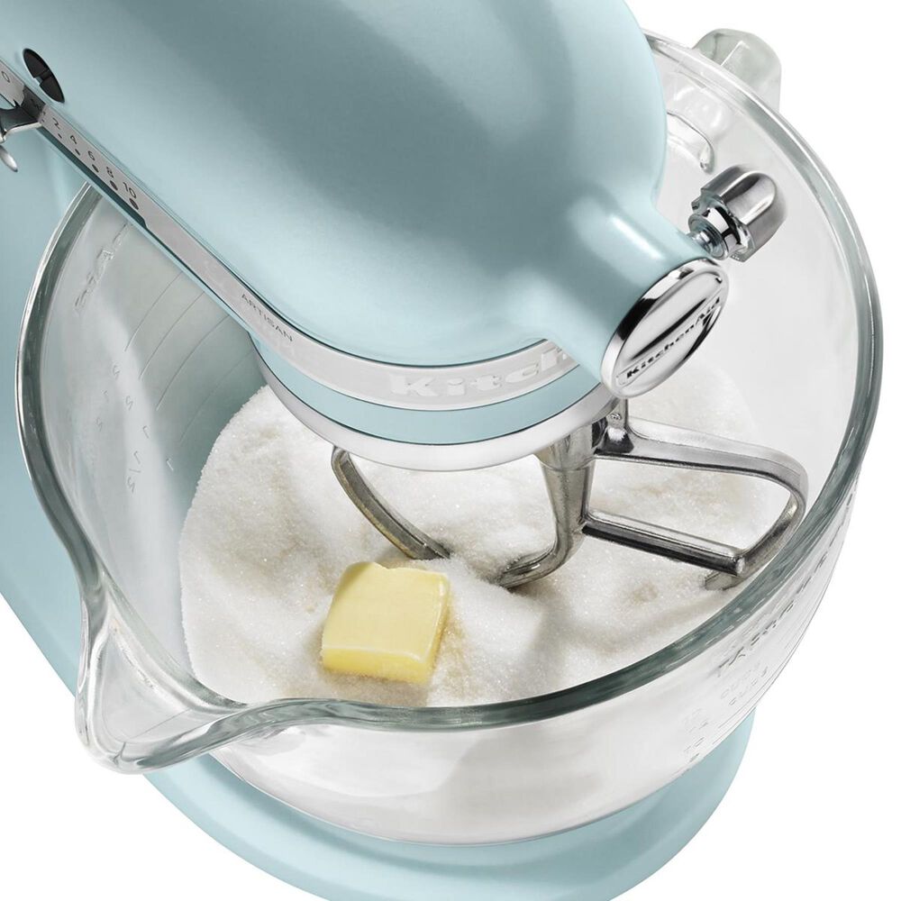KitchenAid Artisan Design 5 Quart Stand Mixer with Glass Bowl in Azure
