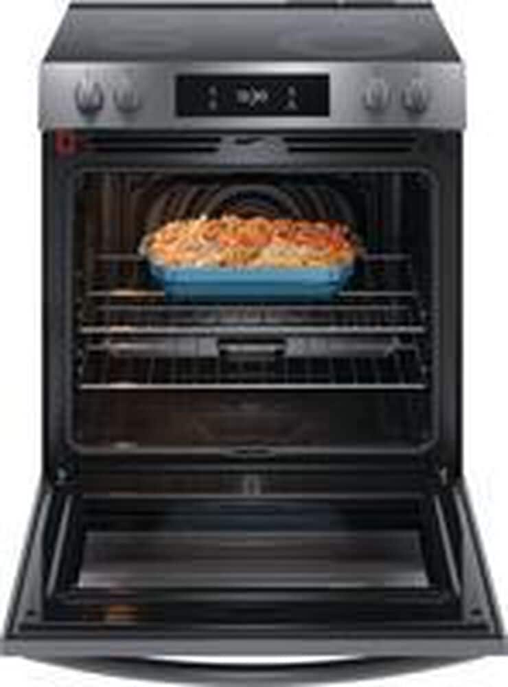 Frigidaire Gallery 30&quot; Front Control Electric Range with Total Convection in Black Stainless Steel, , large