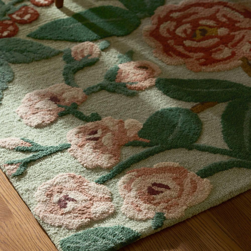 Rifle Paper Co. x Loloi Highgrove Mint 5&#39; x 7&#39;6&quot; Area Rug, , large