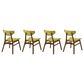 Armen Living Amaris Side Chair with Olive Green Upholstery in Warm Walnut (Set of 4), , large
