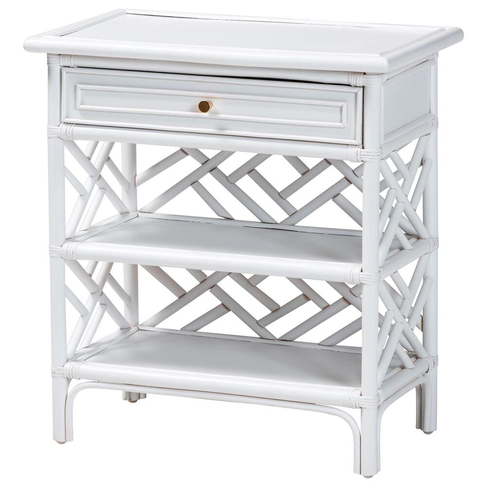 Baxton Studio Tiaret 1-Drawer Nightstand in White, , large