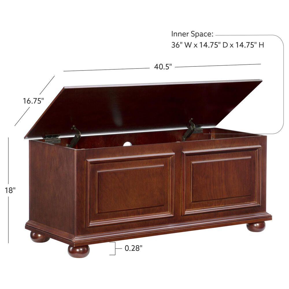 Linon Home Decor Chadwick Cedar Chest in Rich Cherry, , large