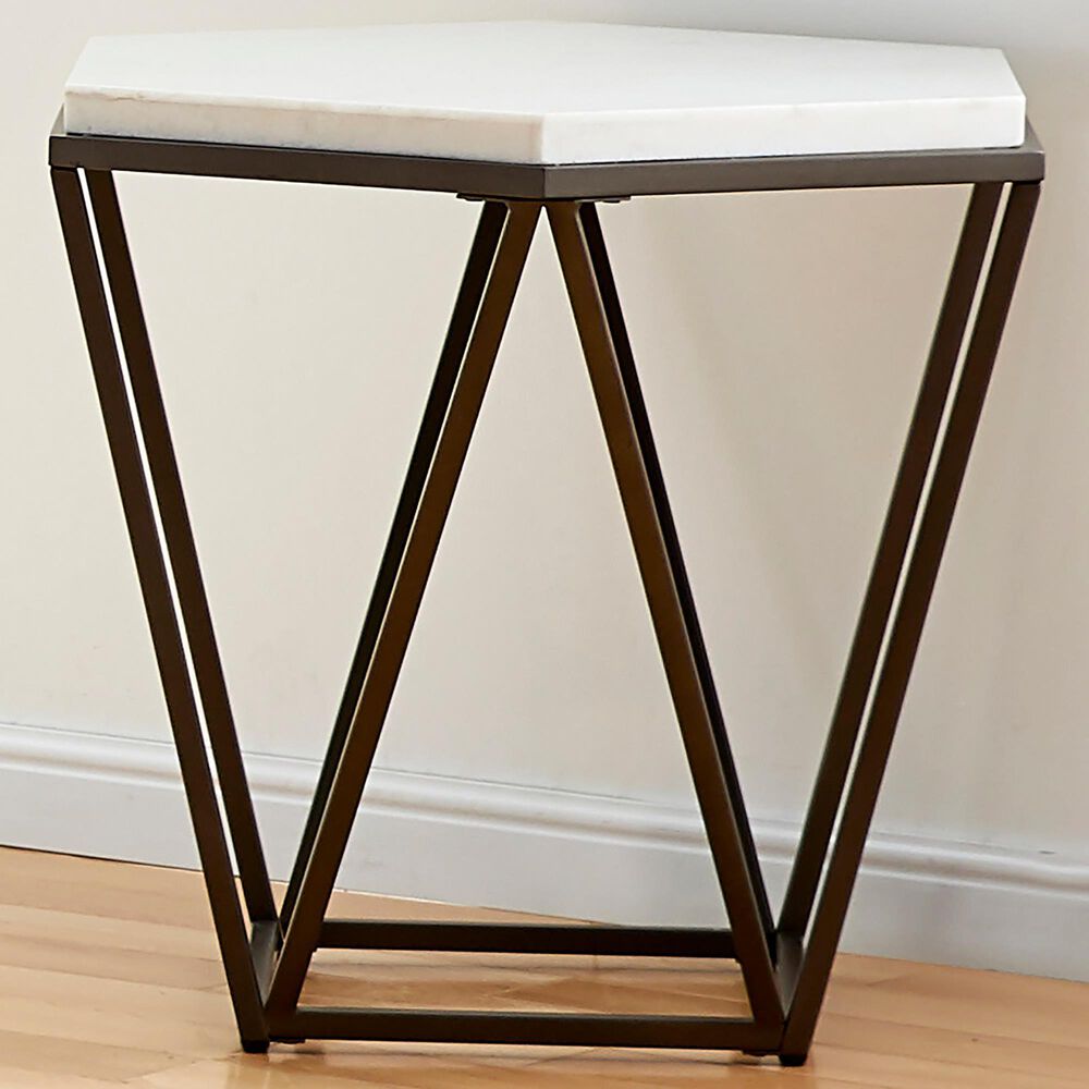 Steve Silver Cara End Table in White, , large