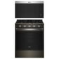 Whirlpool 2-Piece Kitchen Package with Black Stainless 5 Cu. Ft. Smart Gas Range and Fingerprint Resistant Stainless Steel 1.1 Cu. Ft. Flush Mount Microwave, , large