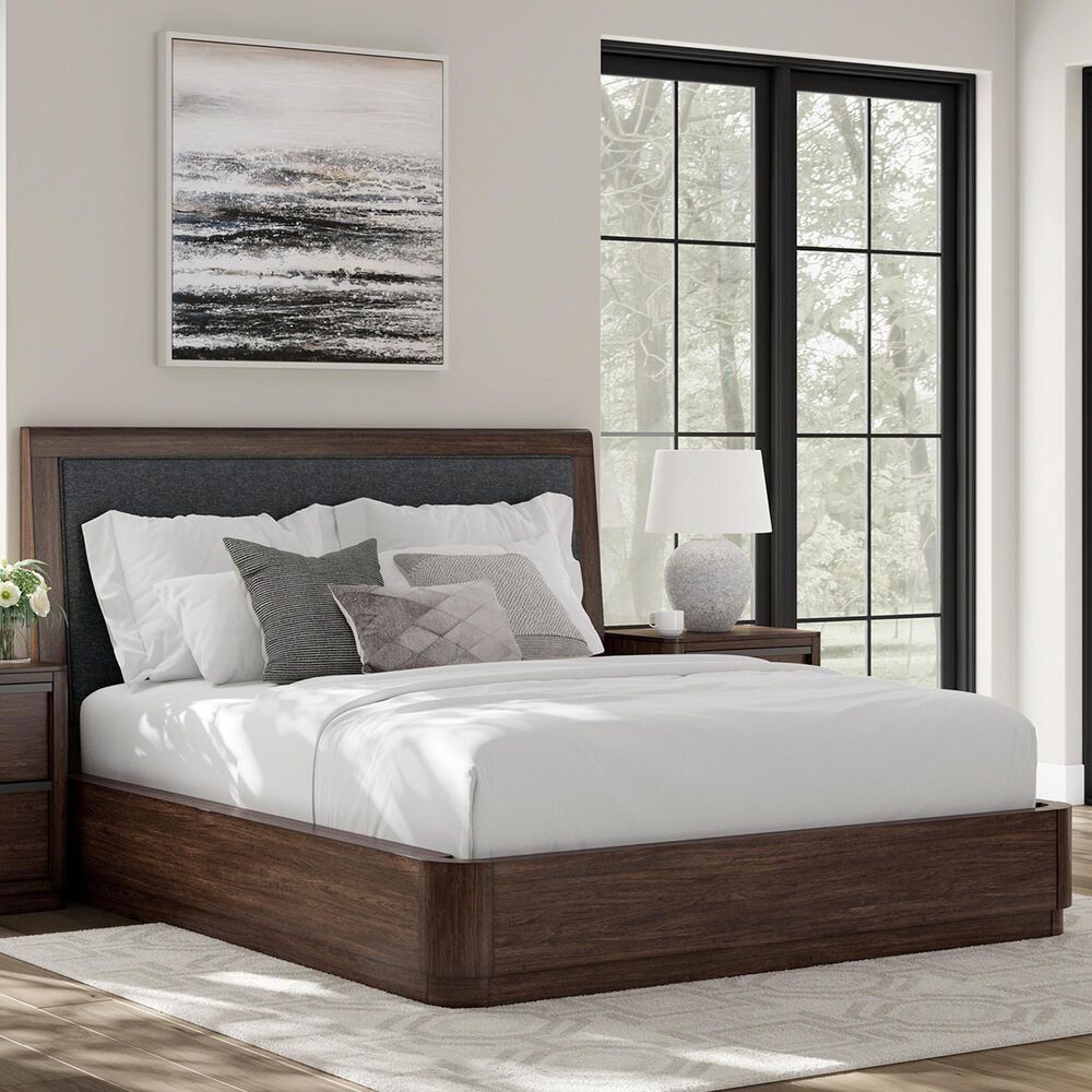 Millenium Dilenno California King Panel Bed in Dark Brown with USB Ports, , large