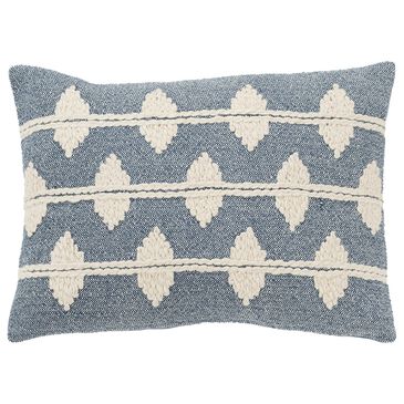 Rizzy Home 14" x 20" Diamond and Striped Down Filled Lumbar Pillow in Blue, , large