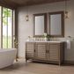 James Martin Vanities Portland 60" Double Bathroom Vanity in Whitewashed Walnut with 3 cm Victorian Silver Quartz Top and Rectangular Sinks, , large