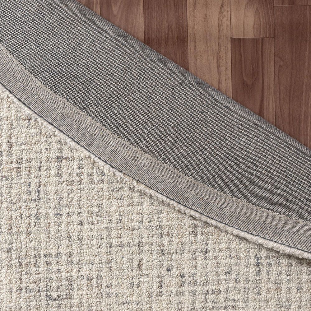 L&amp;R Resources Criss Cross Ivory and Greige 6&#39; Round Area Rug, , large