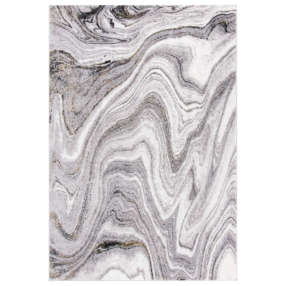 Safavieh Amelia AMA246 5'5" x 7'7" Grey and Gold Area Rug, , large