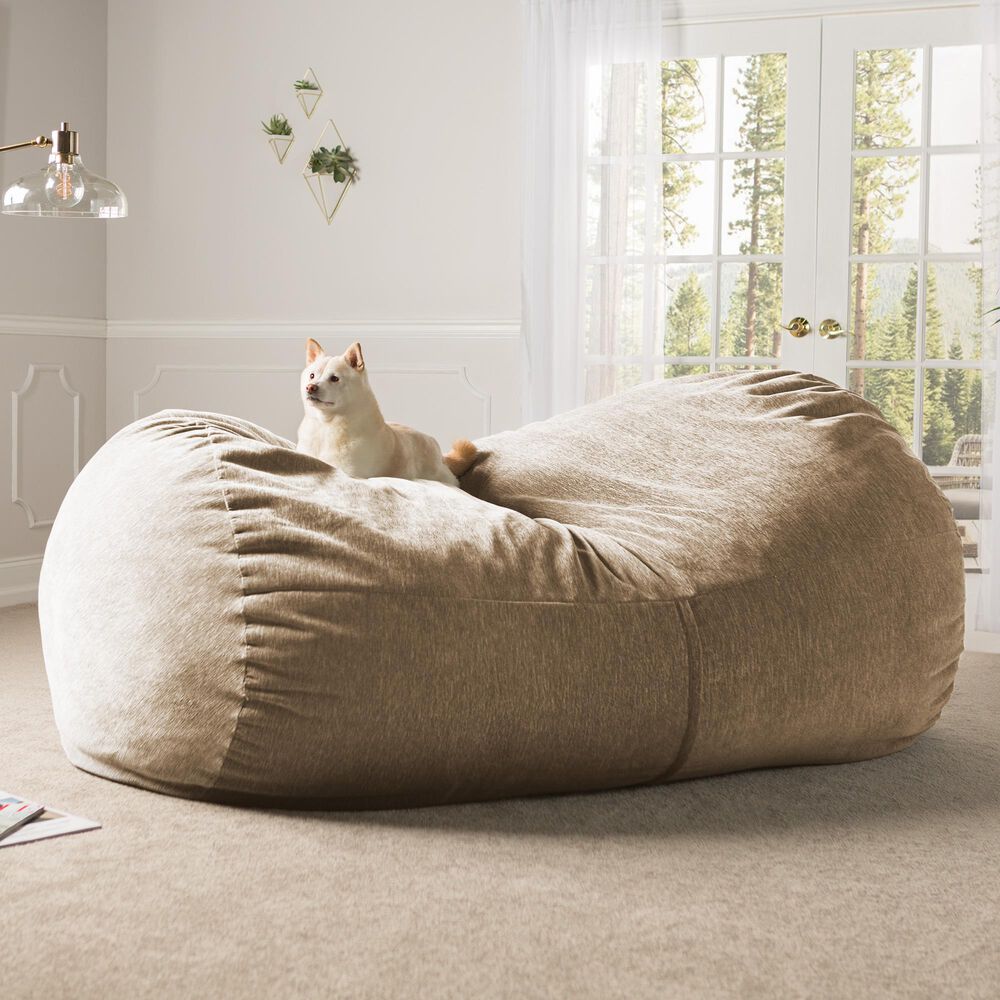 Jaxx 7&#39; Bean Bag Sofa in Beige, , large