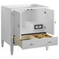 James Martin Myrrin 30" Single Bathroom Vanity in Bright White with 3 cm Victorian Silver Silestone Top and Rectangular Sink, , large