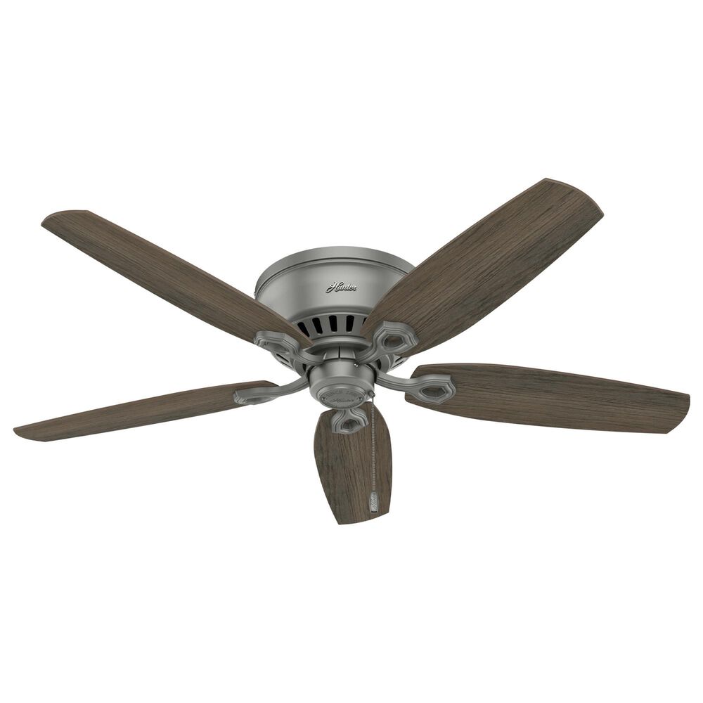 Hunter Builder Low Profile 52&quot; Ceiling Fan with Lights in Matte Silver, , large