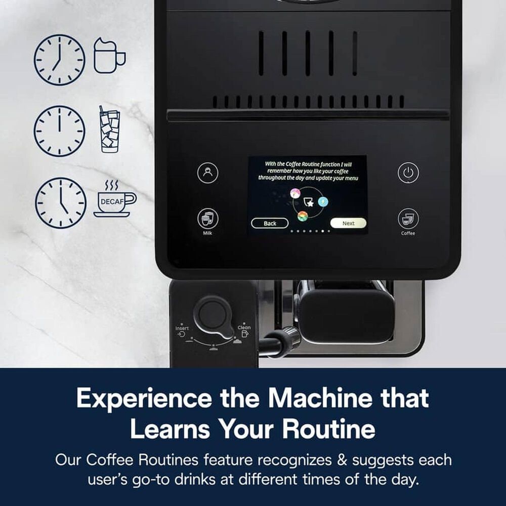 DeLonghi Rivelia 47 Oz Automatic Espresso Machine in Onyx Black, , large