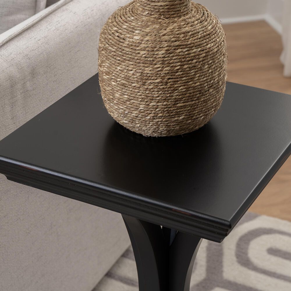 Linden Boulevard Dylan Sculptural Pedestal End Table in Black, , large