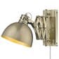 Golden Lighting Hawthorn 1-Light Articulating Wall Sconce in Aged Brass, , large
