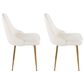 LumiSource Marcel Side Chair with White Faux Leather Cushion in Gold (Set of 2), , large