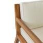 Hearth and Haven Outdoor Wood Club Chair with Beige Cushion in Teak, , large