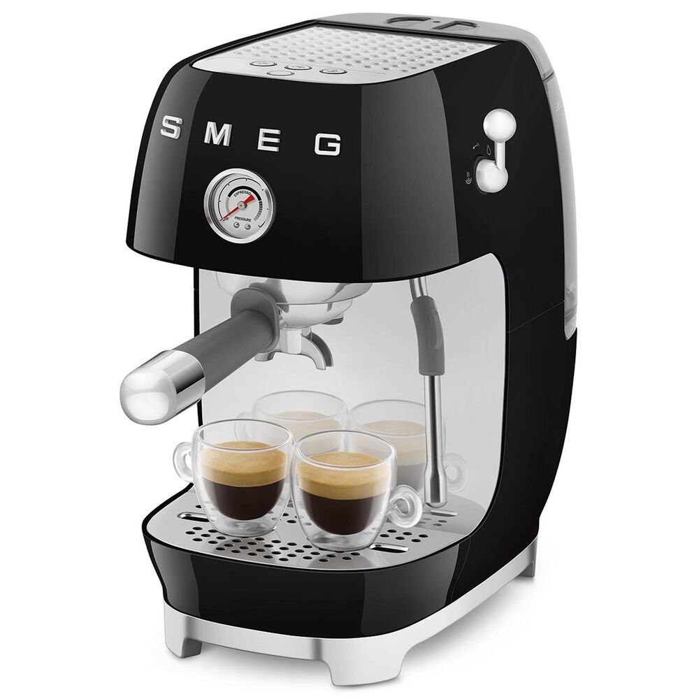 SMEG Retro Style 47 Oz Espresso and Cold Brew Coffee Machine in Matte Black, , large