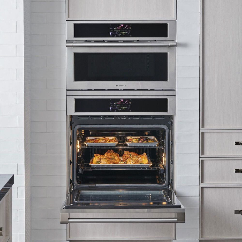 Monogram 30&quot; Smart Electric Convection Single Wall Oven Statement Collection - Stainless Steel, , large