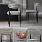 Morden Fort Modern Boucle Side Chair with Grey Cushion in Black and Gold (Set of 6), , large
