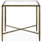 Furniture of America Lalia End Table with Tempered Glass Top and Bullnose Edge in Matte Gold, , large